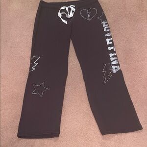 Pink Victoria’s Secret SweatBottoms with Star and Lightning Design